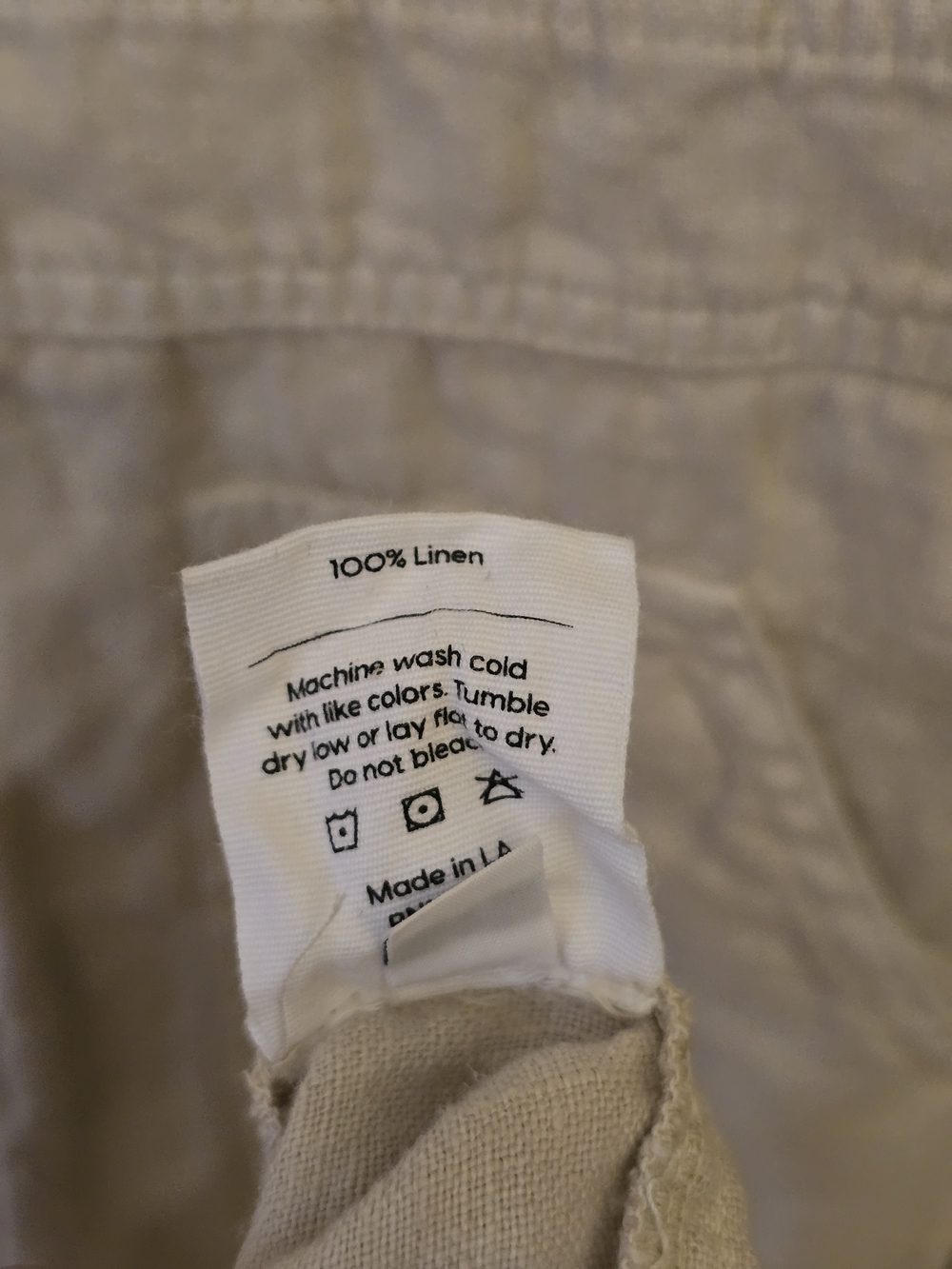 Mate The Label Light Cream Short-Sleeve Linen Jumpsuit Size Small - Picture 5 of 5